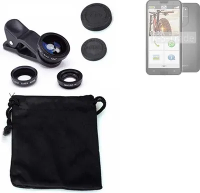 Produktbild von K-S-Trade Smartphone Kamera Linsen Set Kompatibel mit Emporia smart.5 3in1 Clip-On Kamera Adapter Macro Weitwinkel FishEye Fischauge Objektiv Linse