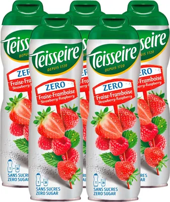 Produktbild von Teisseire Sirup Erdbeer-Himbeer zero Zucker 600ml - Cocktails (5er Pack)