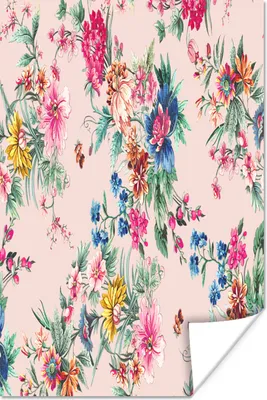 Produktbild von MuchoWow® Poster Blumen - Rosa - Farben 20x30 cm - Papierdruck