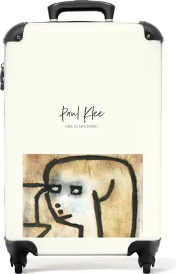 Produktbild von NoBoringSuitcases.com® Koffer Handgepäck Trolley Rollkoffer Kleine Reisekoffer mit 4 Rollen - Kunst - Paul Klee - Vintage - Frau - Braun - Cabin Size < 55x40x23 cm & 55x40x20 cm - Fotokoffer - Kabinenkoffer - BoardgepäckHandgepäck Koffer 55x35x20 cm, 36L,
