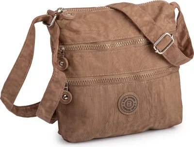 Zdjęcie produktu dla Bag Street Lekka torebka turystyczna na ramię materiałowa brązowa