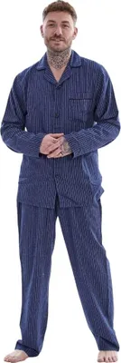 Produktbild von Keanu - Schlafanzug mit langer Hose für Herren, angeraut TC826 (L) (Blau)