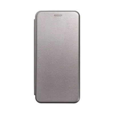 Imagen del producto de Funda tipo libro de cuero con diseño "Elegance", compatible con iPhone 14, color gris
