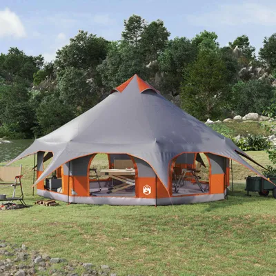 Produktbild von Familienzelt Grau und Orange 10 Personen - Campingzelte DE772