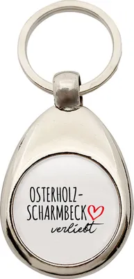 Produktbild von Huuraa Schlüsselanhänger Osterholz-Scharmbeck verliebt Metall Schlüsselring Einkaufswagenchip Geschenkidee