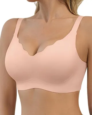 Produktbild von BH ohne Bügel für Damen mit nahtloser V-Ausschnitt-Form, Push-Up-Effekt und verstellbaren Trägern