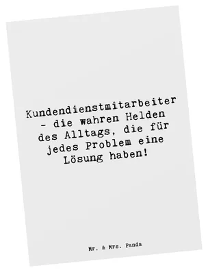 Produktbild von Mr. & Mrs. Panda Postkarte Spruch Kundendienstmitarbeiter Helden - Weiß - Geschenk, Ansichtskarten, Grußkarte, Ansichtskarte, unsichtbare, Dankbarkeit, Team, Danke sagen