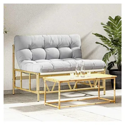 Produktbild von Gartenstuhl, Gartenbank mit Kissen 110x80x71 cm Stahl Adirondack Relaxsessel für Terrasse, Garten, Balkon