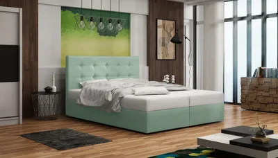 Obrázok produktu pre Čalúnená posteľ s úložným priestorom DELILAH 1 - 180x200, svetlo zelená