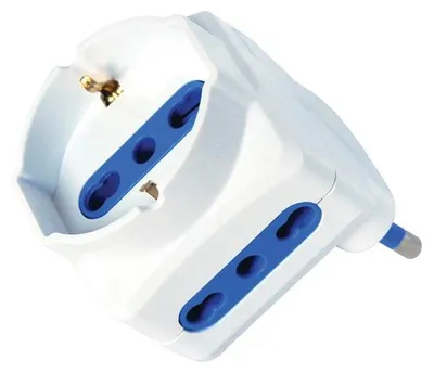 Produktbild von Alcapower Platzsparender Adapter 16A mit 2 Bipasso-Steckdosen 10/16A und 1 Schuko-Universalsteckdose, Weiß, Max. 1500W, 3-poliger Stecker