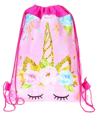Obrázok produktu pre Školská taška na topánky Gymnastics Unicorn Flowers Pink 35x27cm