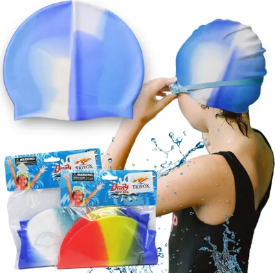Produktbild von Regenbogen-Silikon-Schwimmkappe, Bequem Für Kinder Und Erwachsene