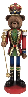 Imagen del producto de Decoración navideña Clayre & Eef, figura de rompecabezas, 10x9x31 cm, color rojo y verde, resina