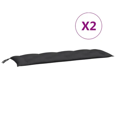 Produktbild von Gartenbank-Auflagen 2 Stk. Schwarz 150x50x7 cm Oxford-Gewebe