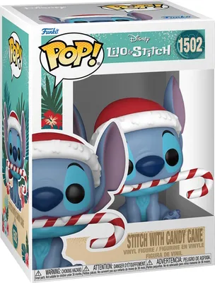 Produktbild von Disney Lilo & Stitch - Stitch with Candy Cane 1502 - Funko Pop! Vinyl Figur