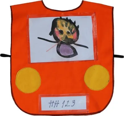 Produktbild von Orange Spielweste mit Auto-Design aus 100% Baumwolle für Kinder ab 3 Jahren, universelle Größe