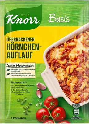 Produktbild von Knorr Basis für Überbackenen Hörnchen Auflauf 52g