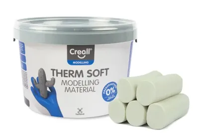 Immagine prodotto di Creall argilla da modellare bianca - Therm Argilla da modellare morbida 2000g per il divertimento creativo