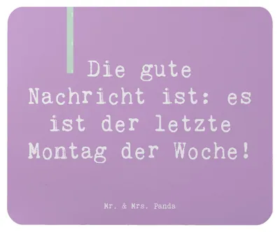 Produktbild von Mr. & Mrs. Panda Mauspad Spruch Hoffnung Montag - Lavendeltraum - Geschenk, Zuversicht, Dienstag, laptop, pc mousepad, letzter, Motivation, Gefühl, Positivität, Zitat