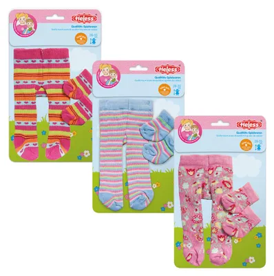 Image de Heless 760 Vêtements de poupées Collants avec chaussettes taille 28-35cm