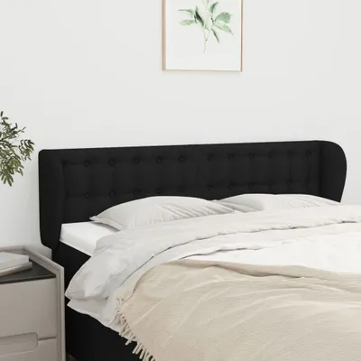 Produktbild von The Living Store Kopfteil mit Ohren Schwarz 147x23x78/88 cm Stoff