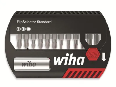 Zdjęcie produktu dla Wiha FlipSelector Standard, 12 szt., Phillips, Pozidriv, Torx, Poliester, PH2 PZ1 PZ2 PZ3 T15 T20 T25 T10 T30 T40, 25 mm, 25,4 / 4 mm (1 / 4")
