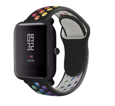 Produktbild von Strap-it Amazfit Bip Sportarmband (Schwarz Bunt)