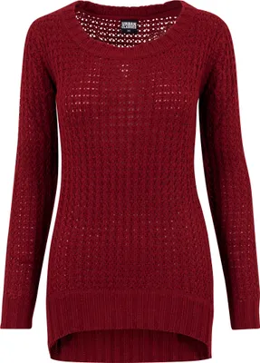 Image de Pull pour femme Urban Classics Ladies Long Wideneck Sweater bordeaux - XS