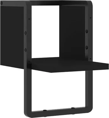 Obrázek produktu pro vidaXL Nástěnná police s tyčí černá 20x25x30 cm