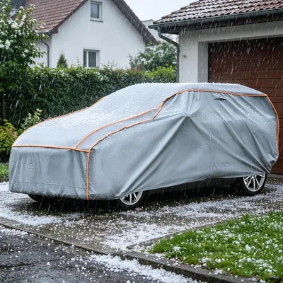 Immagine prodotto di Telo protettivo antigrandine per auto, copertura impermeabile e resistente al vento, ideale per proteggere la vernice di auto e SUV, adatto a SUV con una lunghezza compresa tra 450 e 480 cm