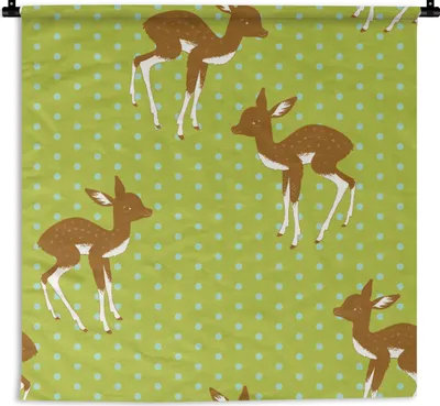 Produktbild von MuchoWow® Wandteppich Wandbehang Muster - Hirsche - Punkte 60x60 cm Tapisserie Dekoration Wandtuch - Dekorationen - Wand Decke