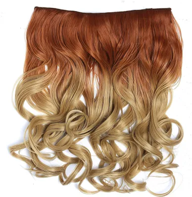 Produktbild von WIG ME UP Clip-in Haarverlängerung Hinterkopf breit lockig Ombre dunkles Rotblond Honigblond CMT-863-060TT86