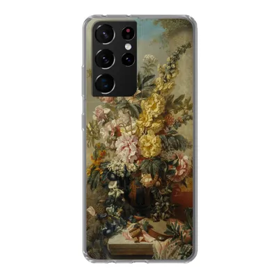 Produktbild von MuchoWow® Handyhülle Schutzhülle Hülle für Samsung Galaxy S21 Ultra Große Vase mit Blumen - Alte Meister - Malerei Silikon Softcase Handy Hülle - Mobiltelefon
