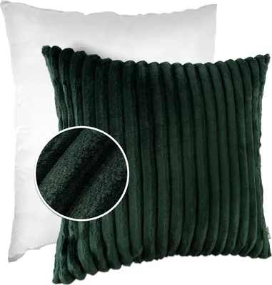 Produktbild von Dekokissen LILLI BIG CORD Velour mit Reißverschluss 60x60cm Einfarbig UNI Smaragd Sofakissen pflegeleicht