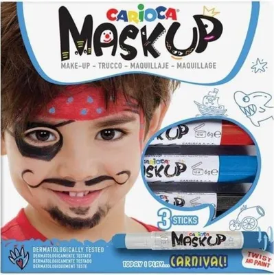 Zdjęcie produktu dla Carioca MASK UP CARNIVAL, Farba do makijażu twarzy, Wielobarwny, Chłopak, dziewczyna, 3 szt.