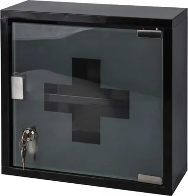 Obrázek produktu pro Lékárnička Bathroom Solutions, nerezová ocel/sklo, 30x12x30 cm, černá