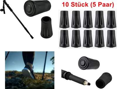 Produktbild von GKA 5 Paar (10 Stück) Walking Asphaltpads Gummipuffer Ersatzfüße für Trekking Stöcke Grip Pads Nordic Walking