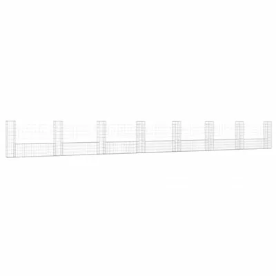 Produktbild von vidaXL Gabionenkorb U-Form mit 8 Säulen Eisen 860x20x100 cm