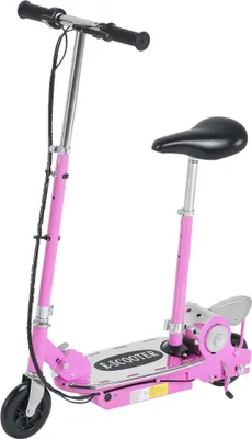 Image de HOMCOM Trottinette électrique 120 W pliable pour enfant de 7 à 12 ans hauteur guidon et selle réglable 10 Km/h max. rose