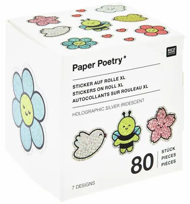 Obrázok produktu pre Nálepky Chingu, kvetyMIX, 80 ks/kotúč, holografické