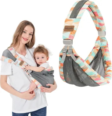 Image de Porte-bébé IULONEE Nouveau-né Dès la naissance Porte-bébé réglable Sur une seule épaule Porte-bébé ergonomique Pratique Porte-bébé Portable Pour Bébé De 3 À 36 Mois (Coloré)