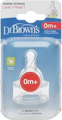 Immagine prodotto di Dr Brown's Dr Brown's Livello 1 opzioni di tettarelle standard, 2 pezzi