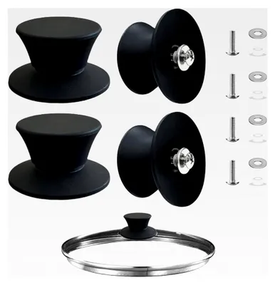 Produktbild von 4 Stück Universal Silikon Topfdeckel Ersatzknopf, Topfdeckelknopf, Bakelit Deckelgriffe, Hitzebeständige Haltegriffe für Topfdeckel mit Loch