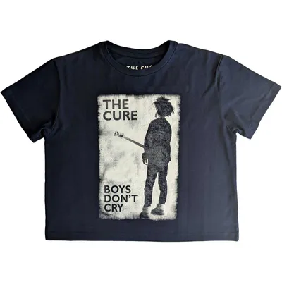 Obrázok produktu pre The Cure Boys Don't Cry B&W Crop Top Navy Blue S Dámske Tričko