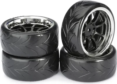 Produktbild von Absima Räderset Drift LP " 9-Speichen / Profil A" schwarz/chrom 1:10 (4 St.)