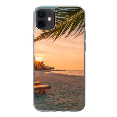 Produktbild von MuchoWow® Handyhülle Schutzhülle Hülle für iPhone 12 mini Strand - Strandkorb - Sonnenuntergang Silikon Softcase Handy Hülle - Bild