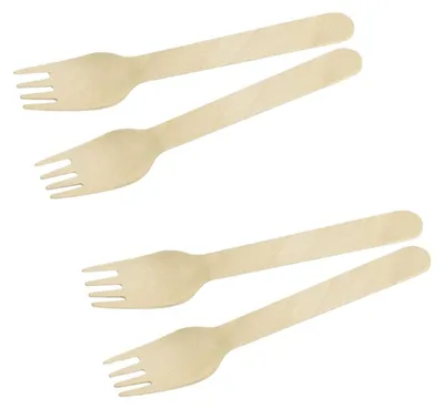 Image de Set de 2 ustensiles de cuisine fourchette en bois Fackelmann Nature
