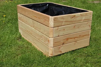 Produktbild von Massiver Pflanzkasten Mammut aus Lärchenholz natur Blumenkasten Blumentopf Pflanzkübel Kräutertopf Größe: 80x50x39 cm