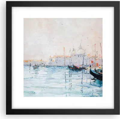 Produktbild von Gerahmtes Poster - Schwarzer Rahmen - Venedig Basilika - 30x30 cm - Wand Bild - Wanddeko - Wandbilder - Kunstposter - Wandposter - Bilderrahmen - Bilder - Kunstdruck - Wandbild - P2BAC30x30-3662