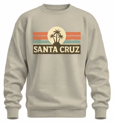 Immagine prodotto di Santa Cruz Palms Retro Sunset Surfer California Coast Unisex Felpa Pullover, Nature, XXL